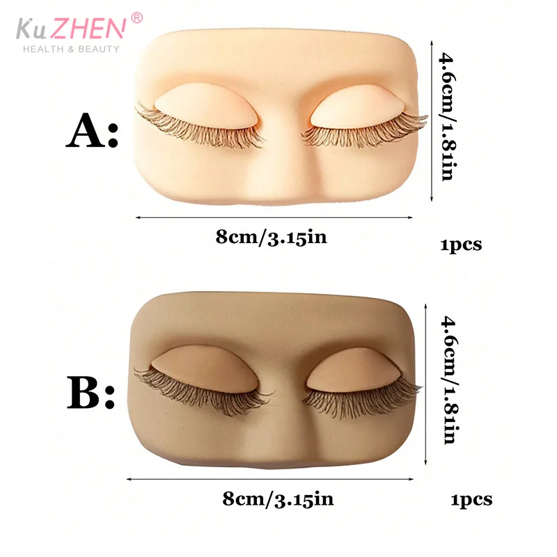 PVC Mini Lash Flat Model Head Praktyka przedłużania rzęs Głowa treningowa ze zdejmowanymi wymiennymi powiekami z sztucznymi rzęsami