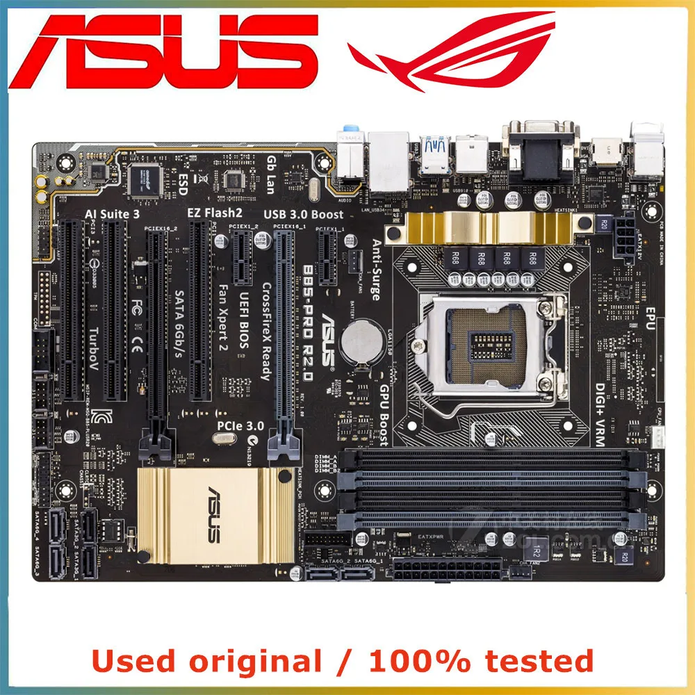 

Для ASUS B85-PRO R2.0 материнская плата для компьютера LGA 1150 DDR3 32G для Intel B85 десктопная материнская плата SATA III PCI-E 3,0 X16