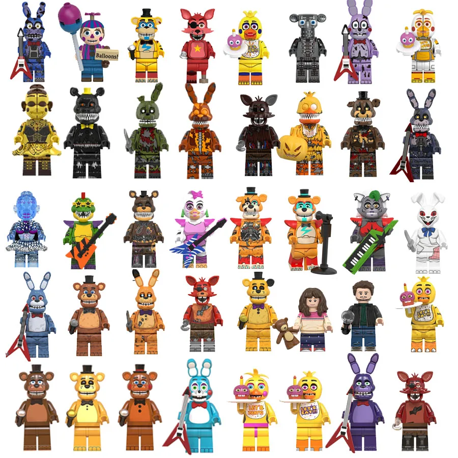 NOVO Boneco de Jogo FNAF Nights, Mini Figuras, Blocos de Montar, Brinquedos de Esqueleto Thriller, Presente para Crianças, Brinquedos Mold King