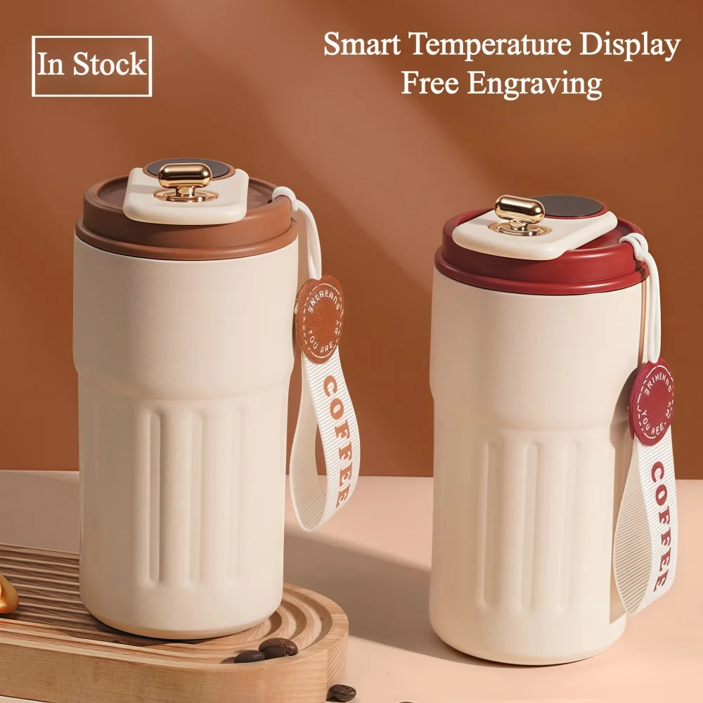 

450ml Smart Temperature Display Thermos Tumbler 316 Stainless Steel Customize Water Bottle Gift Travel Mug Thermal Coffee Cup