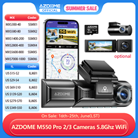 Upgrade AZDOME M550 Pro Car DVR Dash Cam 4K 5.8Ghz WiFi 2/3 Cameras Front/Cabin/Rear Cam GPS Night Vision Parking Monitor داش كا