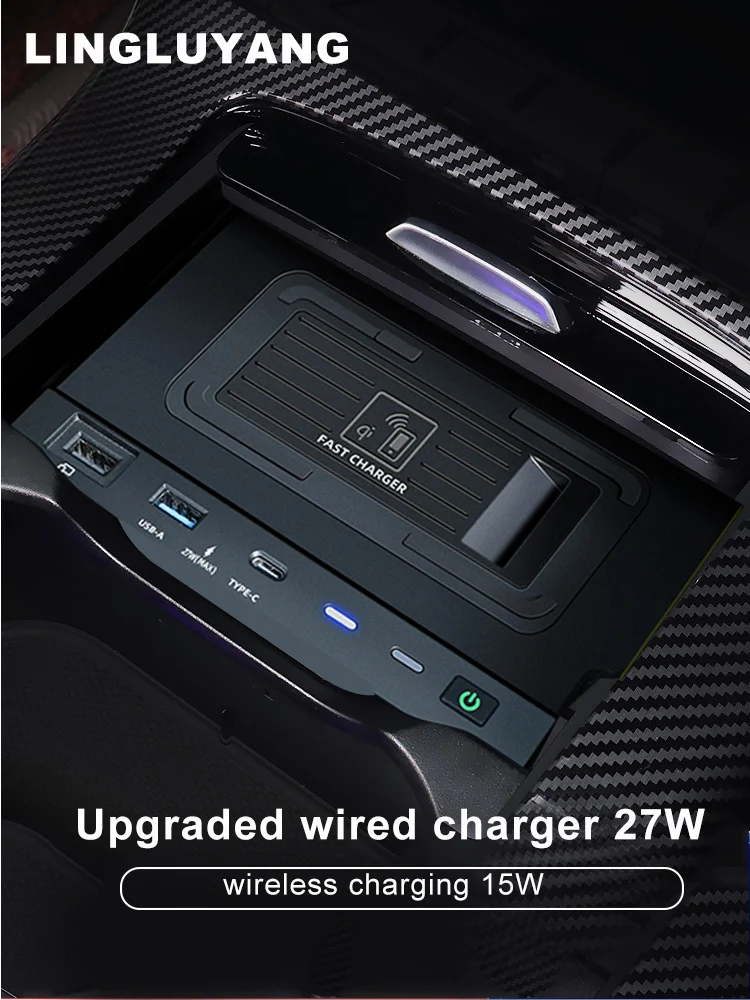 Car Wireless Charger For Mercedes Benz AMG A35L A200 /B/GLB CLA/GLA Charger AMG  W177 W247 X247 Phone Holder Fast Charging Plate