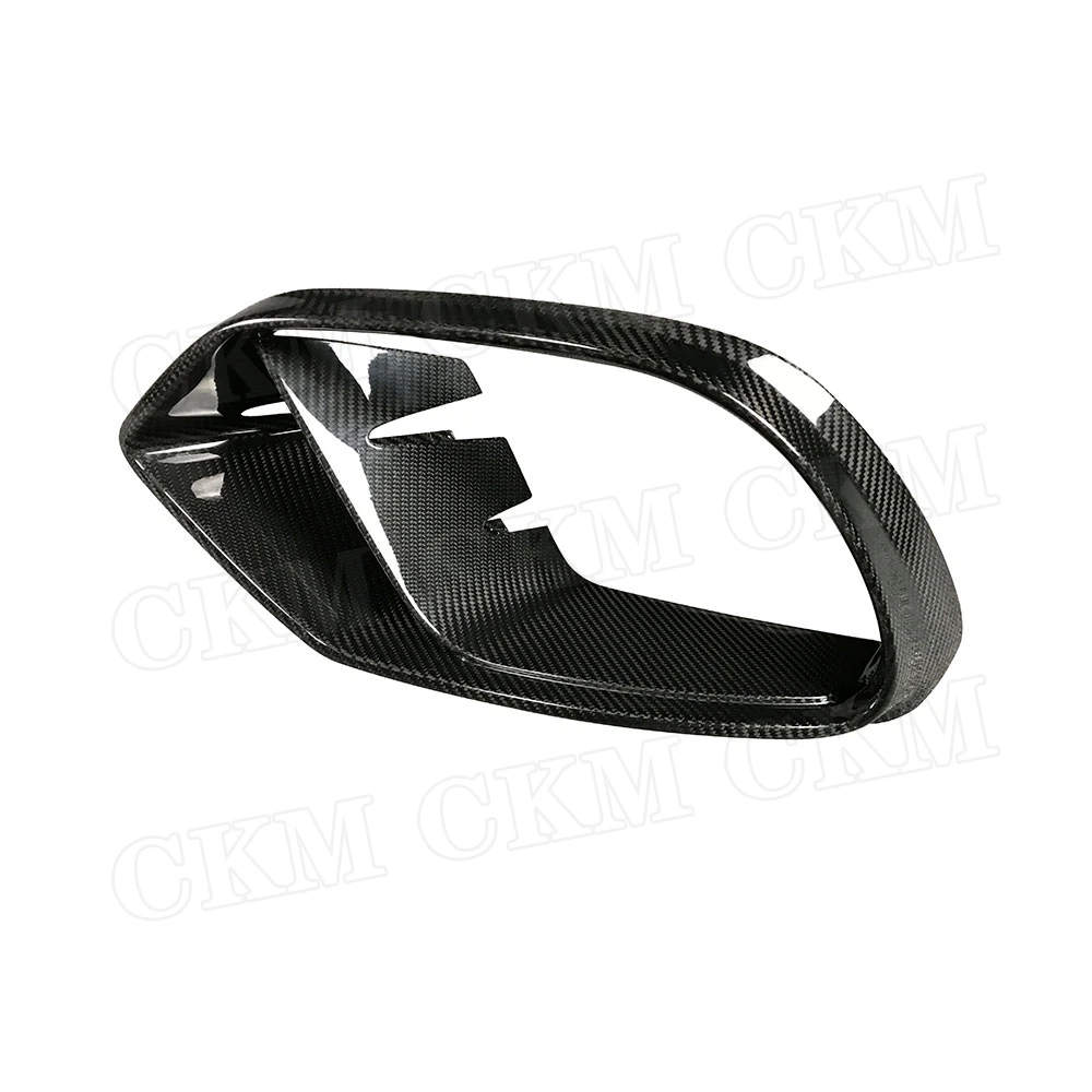 ألياف الكربون الجافة/FRP المصد الأمامي منفذ فتحة التهوية غطاء الكسوة لبنز AMG GT50 GT53 GT43 2019-2023 B نمط شبكة الضباب الشواية #3