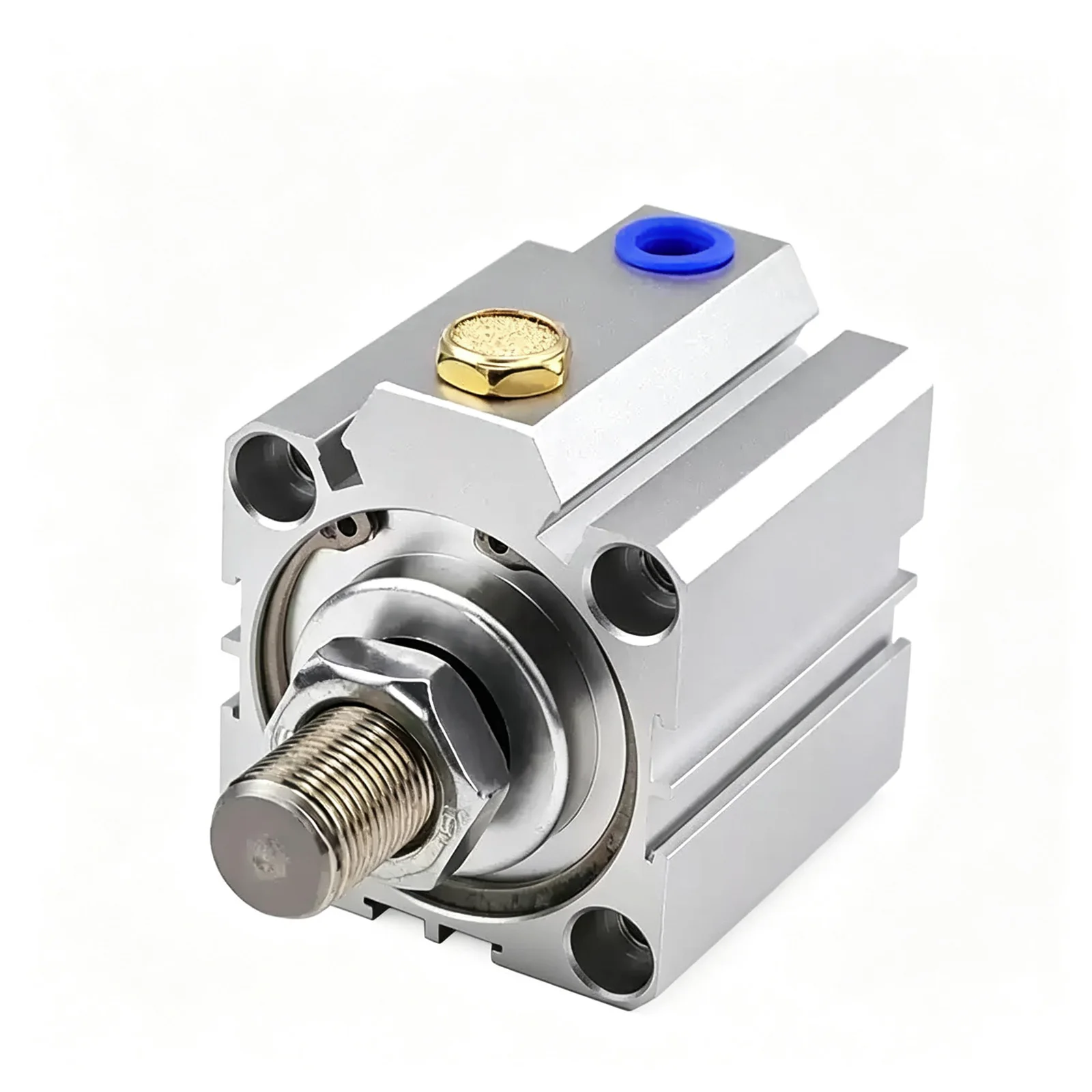 Cylindre pneumatique compact à simple effet SSA, à retour par ressort, à filetage interne, pour lignes d'assemblage automatisées