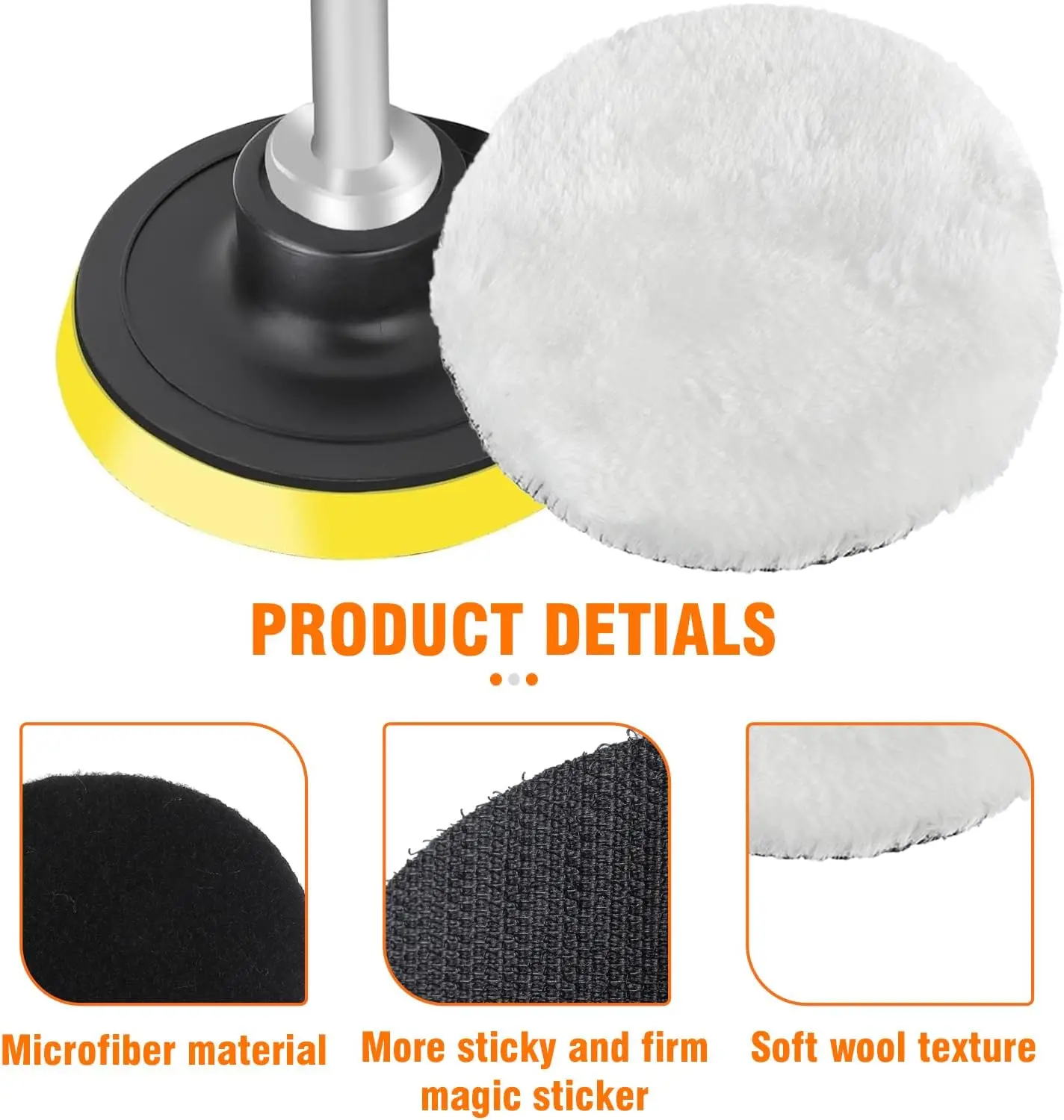 

4Inch 100MM Wool Polishing Attachment 5 Pcs Polishing Pad with M10 Adapter Polishing Disc Angle Grinder Polishing Hood Round