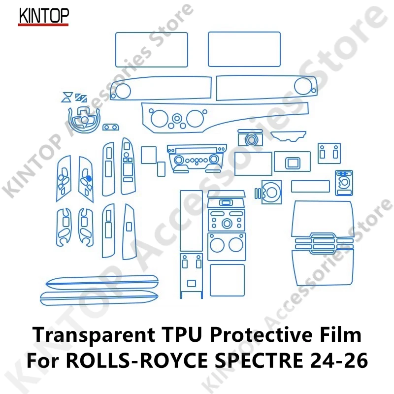 For ROLLS-ROYCE SPECTRE 24-26 Car Interior Center Console Transparent TPU Protective Film Anti-scratch Repair Accessories Refit