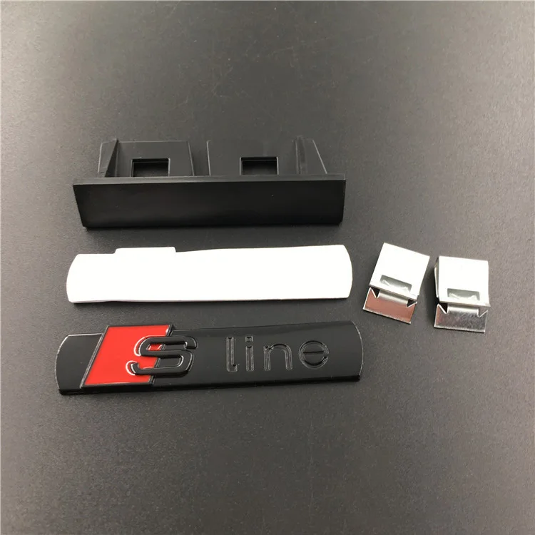 ABS Car Front Grille Emblem Auto Head Hood Decals For Audi Sline S line A4 B6 B8 S1 S2 S3 S4 S5 S6 A1 A3 A6 C5 A5 A8 Accessories view 3