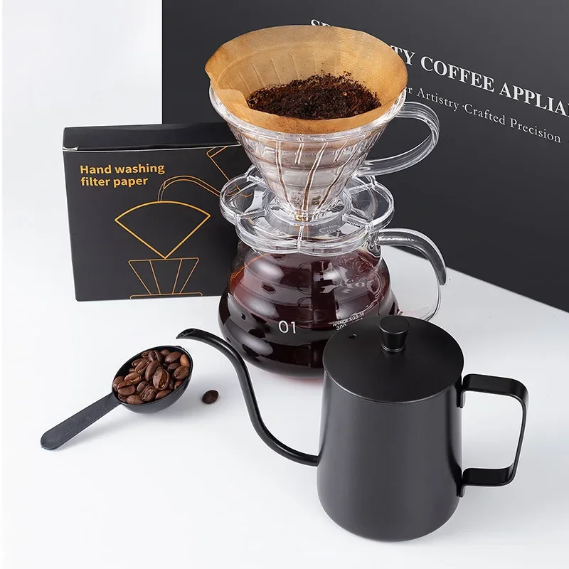 Gift hand brewed coffee pot set gift box coffee utensils filter cup 5-piece set high cost performance