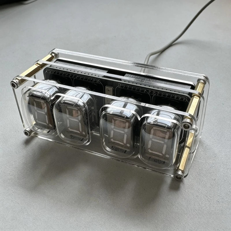 IV-22 Fluorescent Tube Desk Clocks ESP Chip Gaming Room Decorate Desk Clock Web Configurable Living Room Home Decor Sculptures