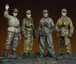 1/35 Resin Figure Model Kit Historical Military Mini Figurine Diorama Toy Soldier and Officer 4 People Unassembled and Unpainted