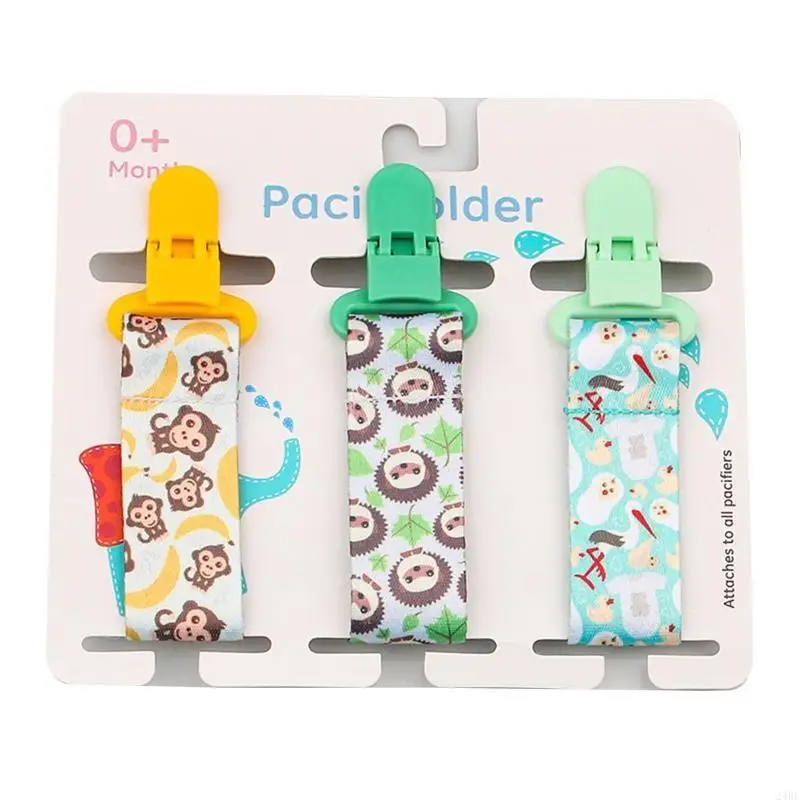 Cartoon Print Baby Pacifier Chains 3pcs/set Dummy Nipples Holder Pacifier Clip for DIY Nursing Soother Holder Newborn Gift 24BE