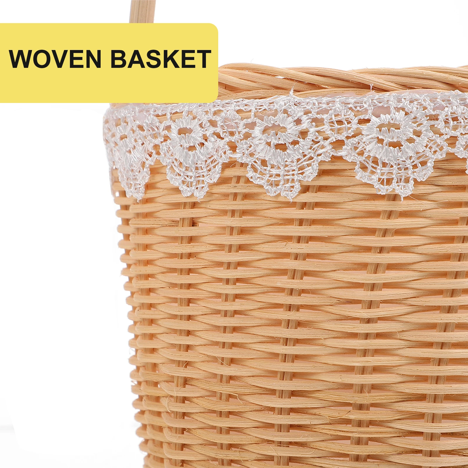 

Woven Basket Decor Hand held Willow Storage Simple Safe Home Flower Basket Practical Reusable