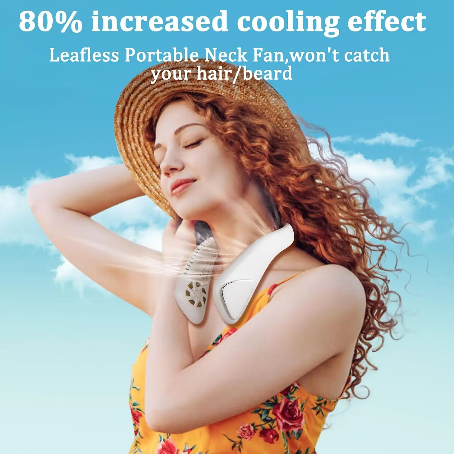 2026 New Upgrade Portable Neck Fan,Hands Free Bladeless Fan,360° Cooling Fan,3-Speeds,6000mAh Rechargeable Quick,Wearable Fan,Bi