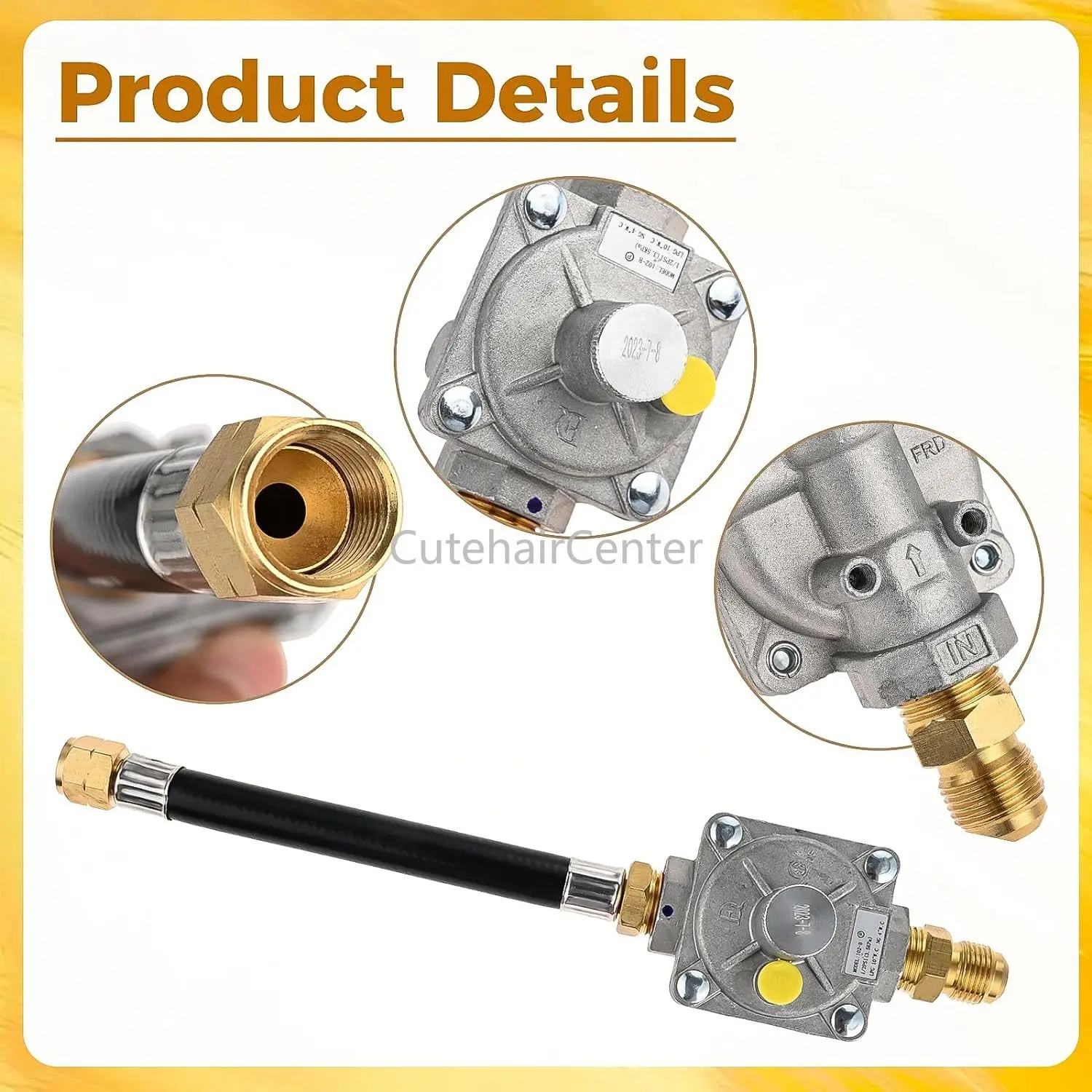 Natural Gas Conversion Kit Regulator with Hose 1/2