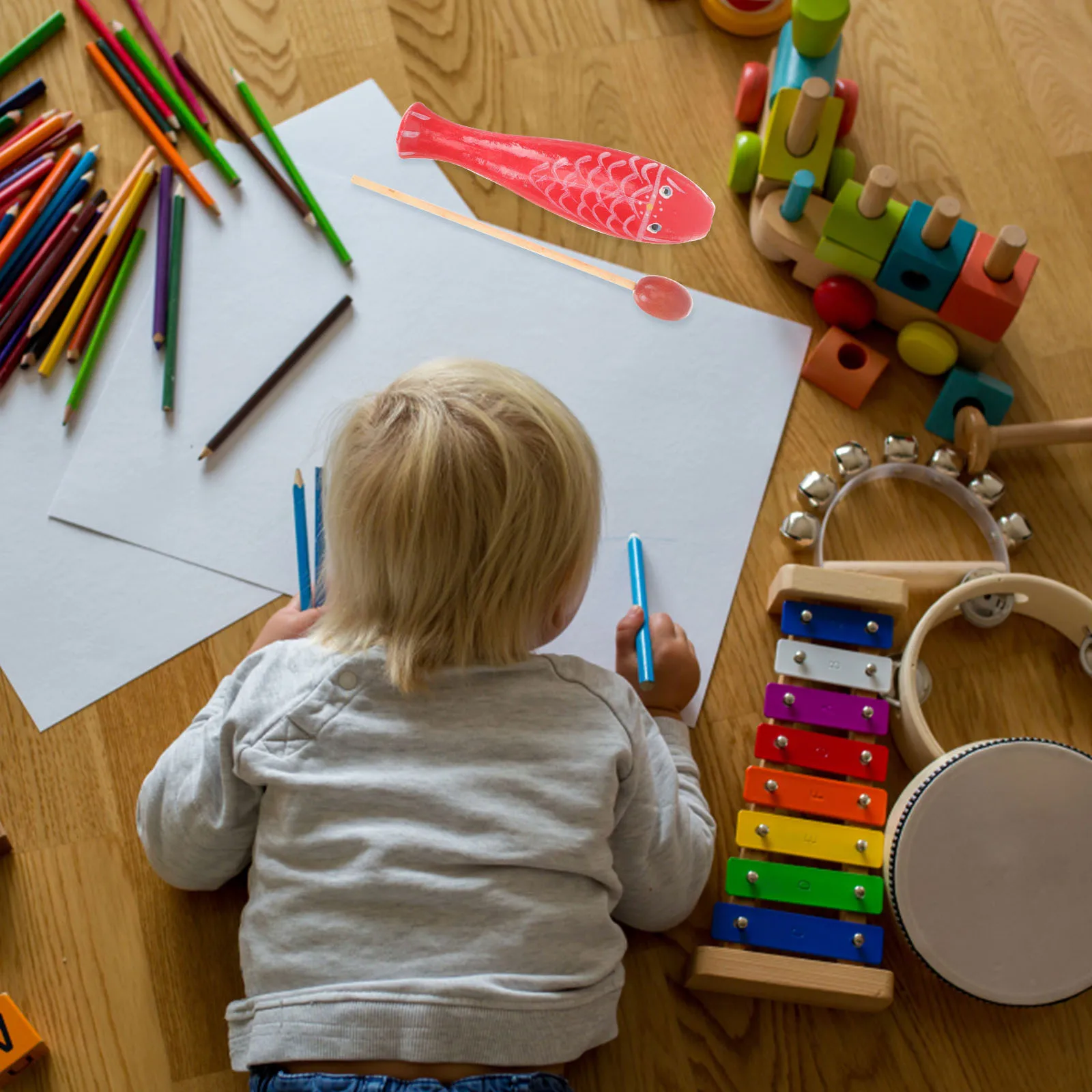 

Wooden Fish Kids Percussion Hand Knocking For Music Learning Educational Instrument Rhythm Plaything Wood Musical
