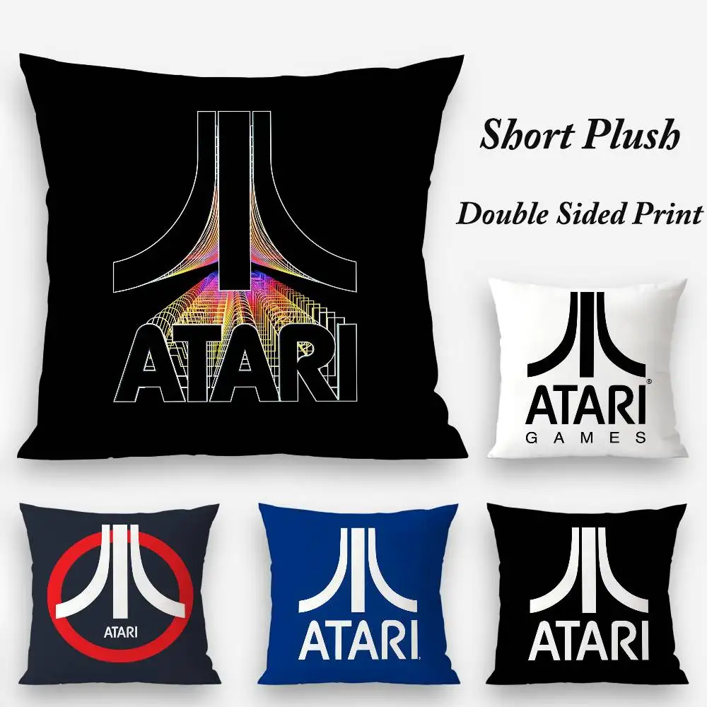 A-AtariS Game Logo Pillow Case Plush Fabric Soft Double Sided Print Sofa Cushion Cover Throw Pillow Covers