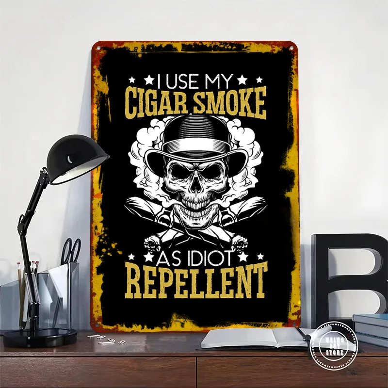 Cigarette Smoker Printed Poster Customized Wall Art Retro Vintage Metal Tin Signs for Coffee Bar Accessories Office Decor Room