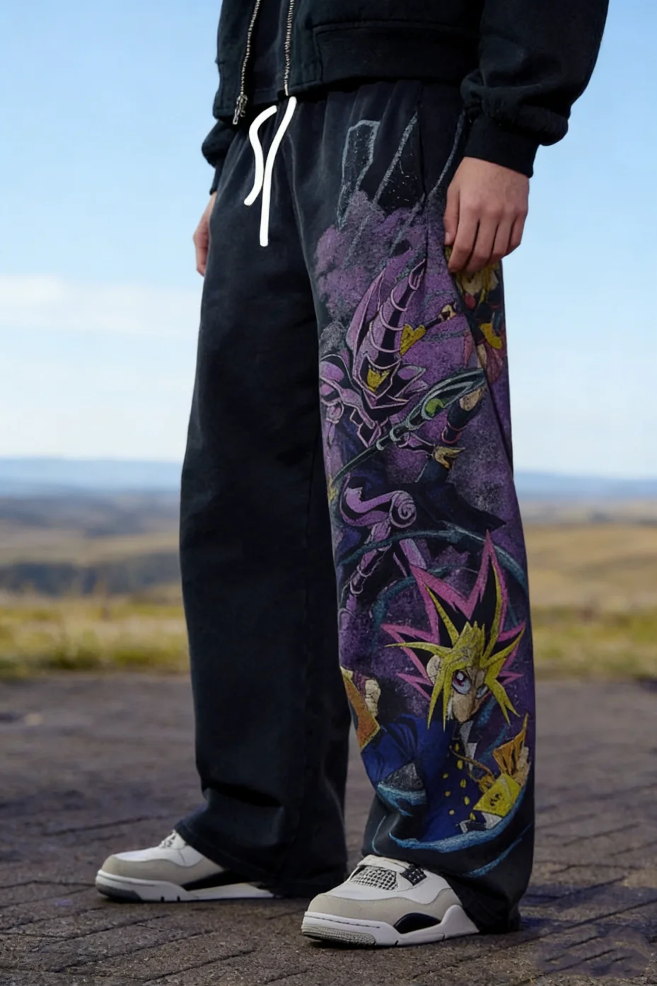 

Gaming Y2K loose-fitting pants, men's sports pants, American retro 2000s street style jogging pants, casual fitness pants.