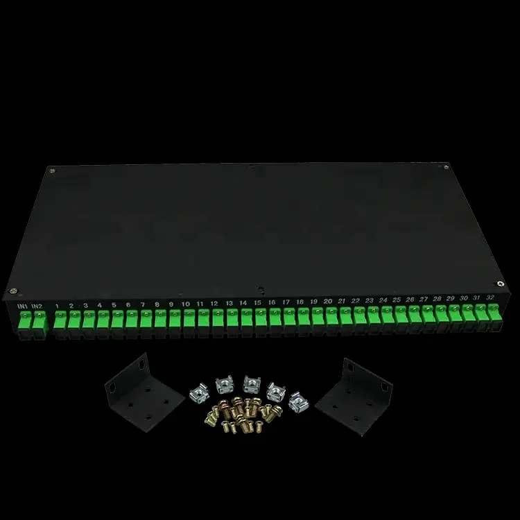 19 Inch 1U Rack Mount Holding 2x32 Fiber Optic PLC Splitter with SC APC Connector