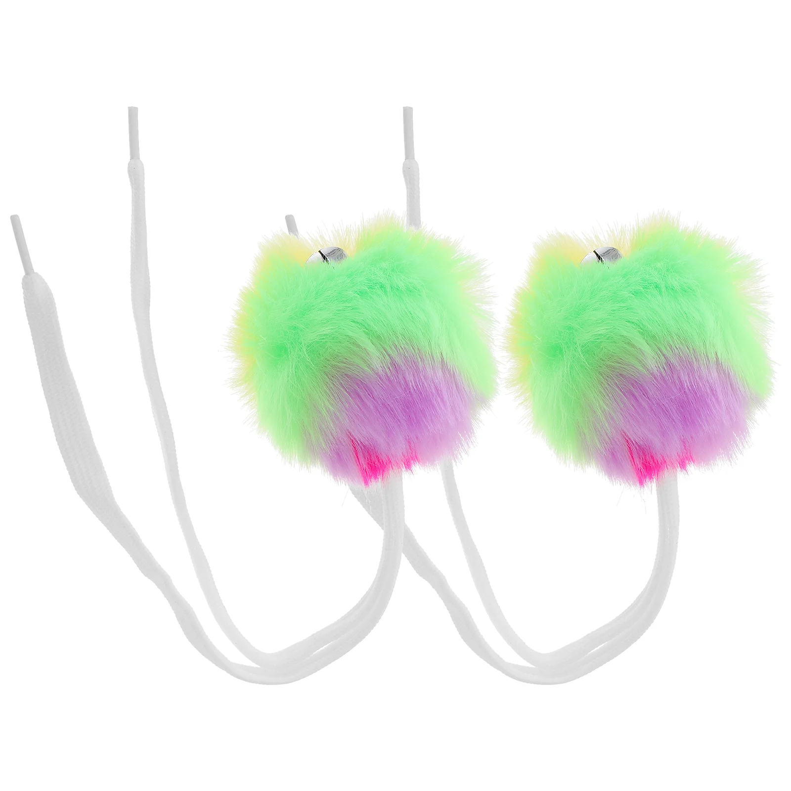 

2 Pcs Skates Fur Ball Roller Fluffy Balls Pendant Decorate 800X800X800CM Tie on Pom Poms Ice Colorful Child