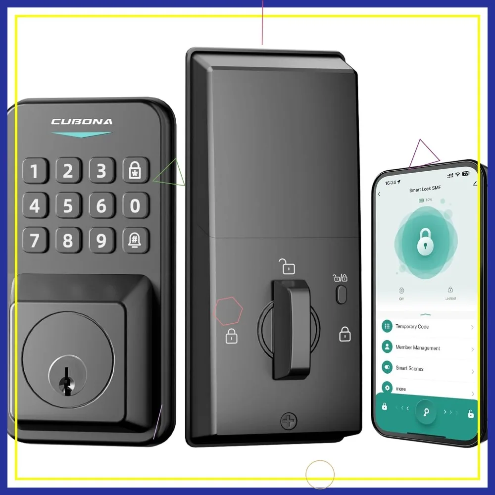

Умный дверной замок с бесключевым доступом, подсветкой клавиатуры, управлением через приложение, автоматической блокировкой и простой установкой