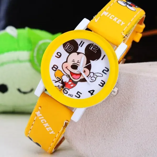 Cool Mickey Cartoon WristWatch for Children Girls Leather Digital Watches Kids Boys Christmas Gift Wrist Watch