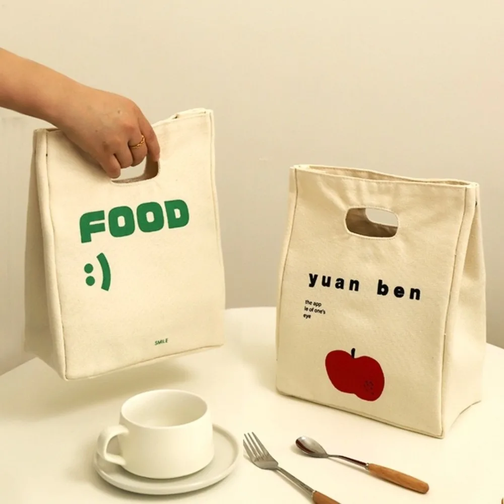 Picnic Aluminum Foil Liner Insulated Lunch Bag Canvas Leak Proof Portable Picnic Bag Reusable Thick Food Storage Bag Travel