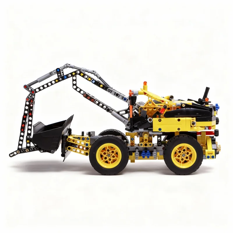 895 peças MOC Escavadeira sobre Rodas Volvo, Modelo Técnico Elétrico, Blocos de Construção, Ideia de Presente de Natal, Brinquedo Educativo