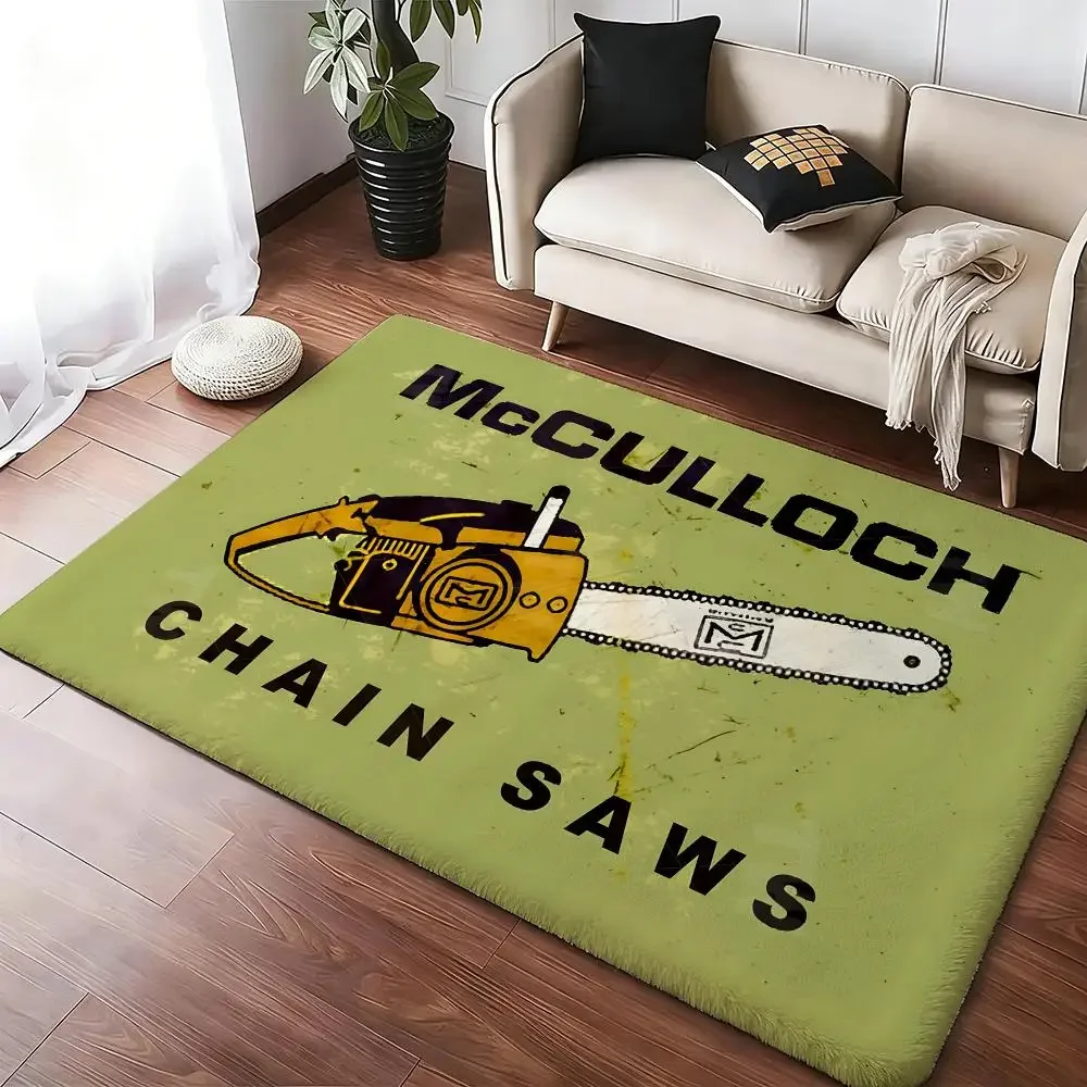 Mc-cul-lochs Chainsaw Floor Mat Soft Thickened Absorbent Non-Slip Bedroom Living Room Door Mat Home Decor Flannel Rugs