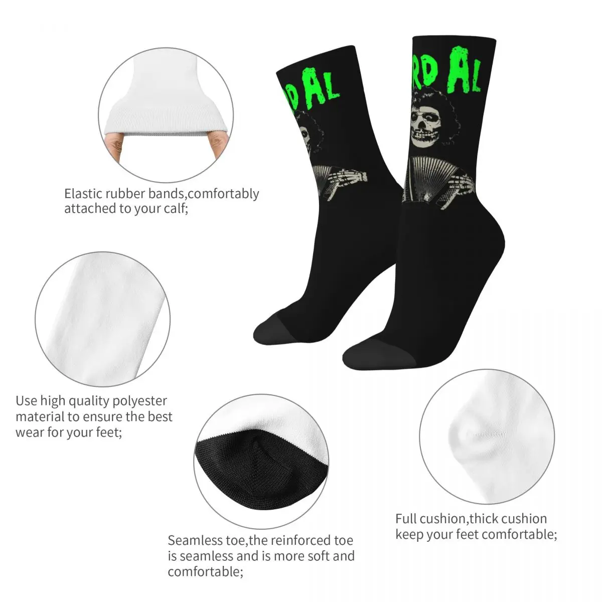 Winter Warm Retro Women Men Weird Al Meets The Misfits With Accordion Socks Breathable Crew Socks