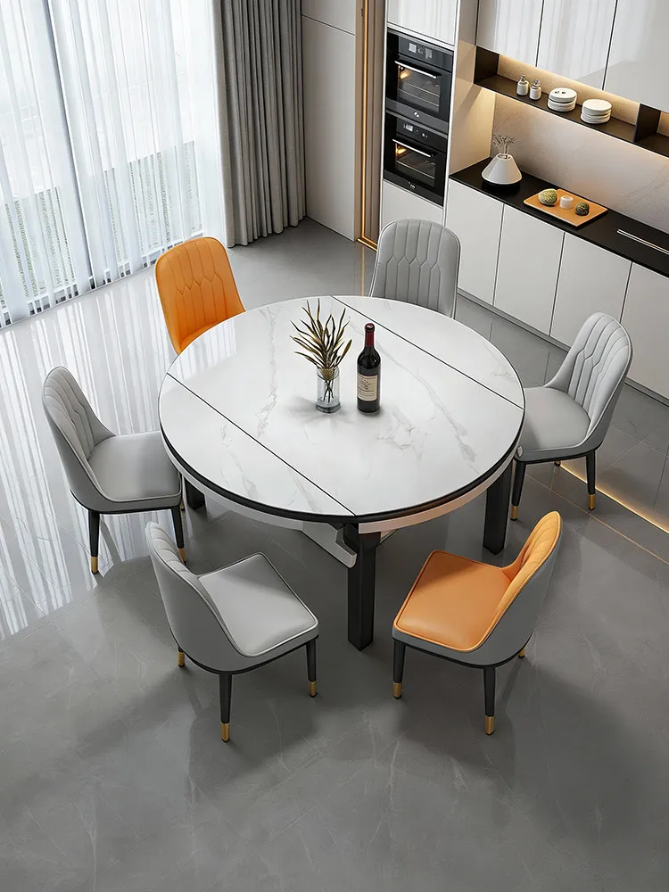 Government subsidy rock slab dining table household small apartment retractable dining table new light luxury simple variable ro