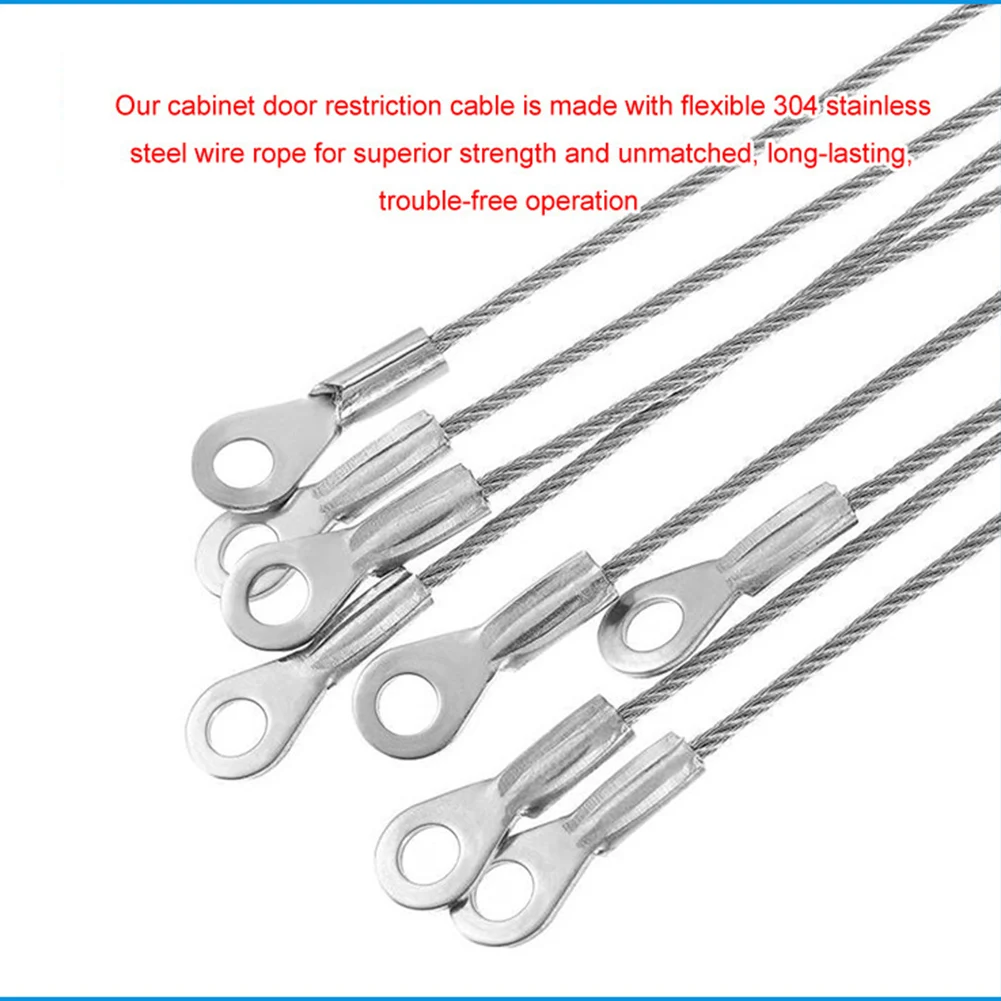 4pcs Stainless Steel Lanyard Cable for Door Restraint Window Stopper Wire Rope Part Stopper Rope Accessories