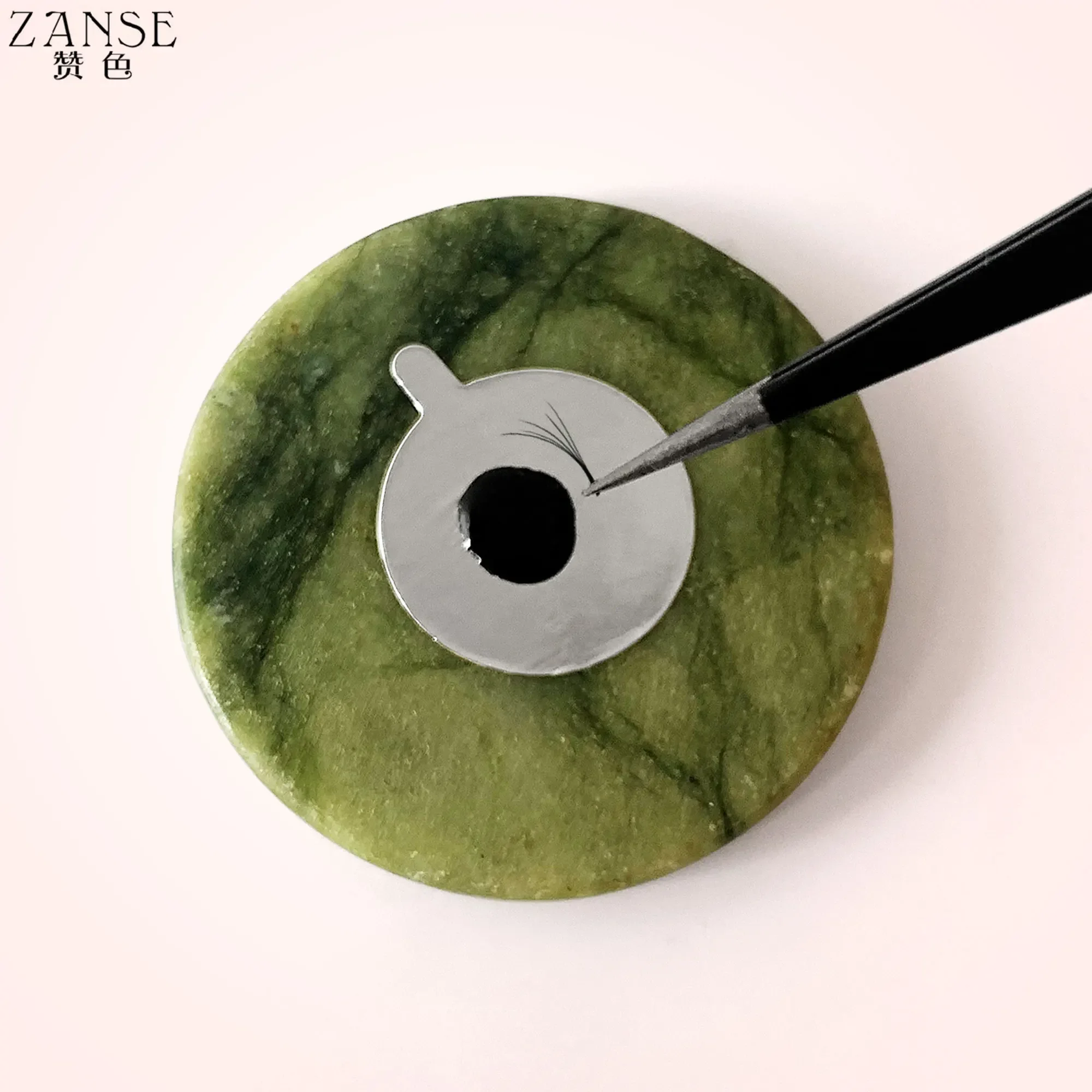 ZANSE Glue Pallet Eyelash Extension Jade Stone Lashes Glue Pad Holder Makeup Tools Eyelash Extension Glue Adhesive Pallet Pad