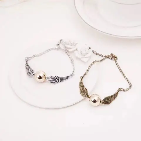 Accesorios de Harry Potter, pulsera dorada de la Snitch de Quidditch, personalizada y versátil, ajustable, estilo retro popular