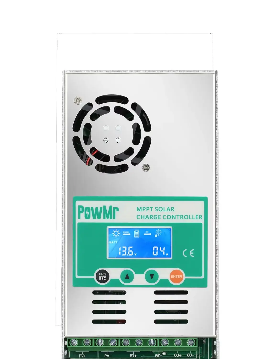 PowMr 60A 80A 100A MPPT Solarladeregler 12V 24V 36V 48V Automatische Erkennung von Lithium-, Blei-Säure- und LiFePO4-Batterien Solarpanel-Regler für Wohnmobile, Heim- und netzunabhängige Solarsysteme