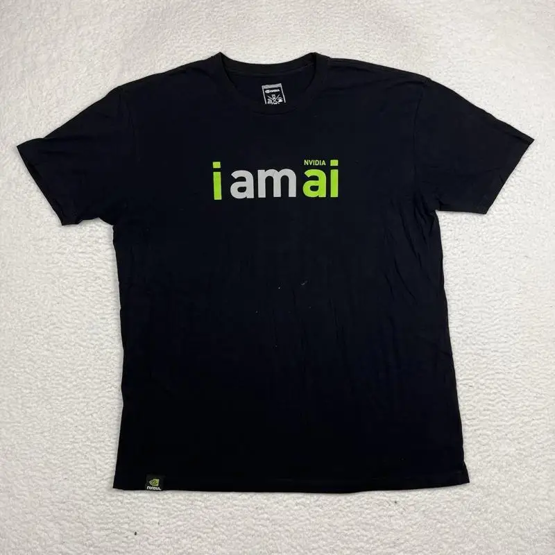 Nvidia T Shirt Logo I Am Ai Black Men Xl Gpu موظف الذكاء الاصطناعي #1