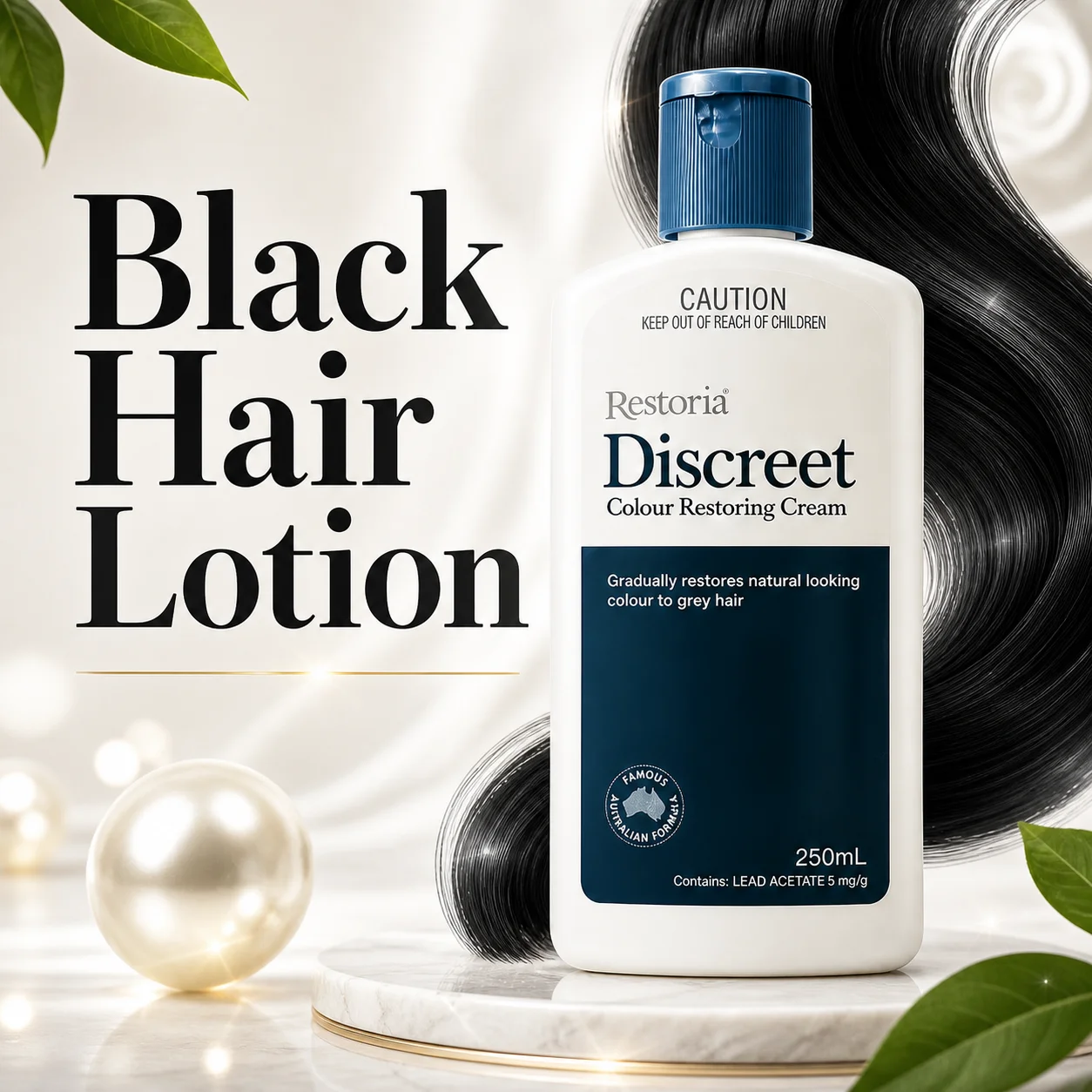 Restoria Discreet Grey Hair Darkening Colour Cream, Botanical Extracts Mild Non-Irritating for Daily Hair Care Treatment