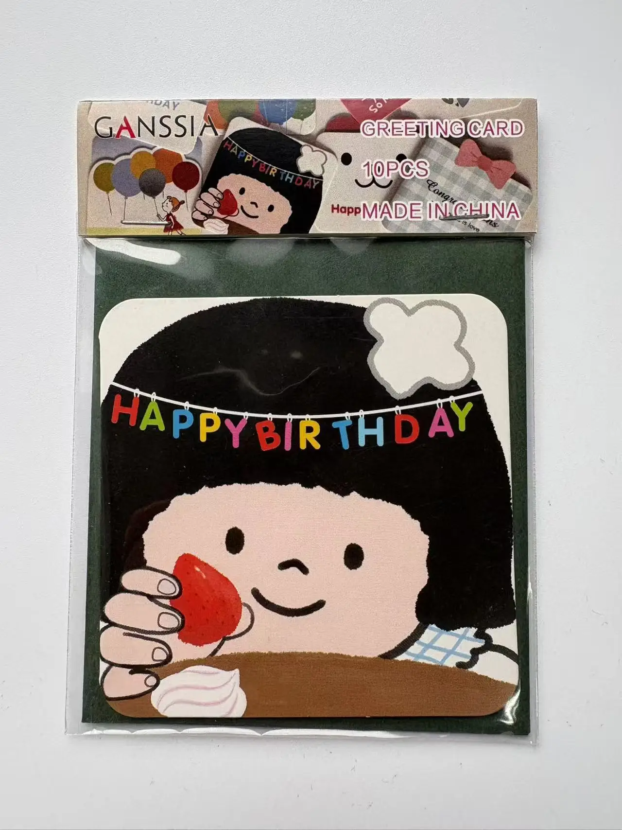 GANSSIA 10pcs/lot Cute Greeting Card Holiday Paper Cards Stationery Supplies(SS-1600)