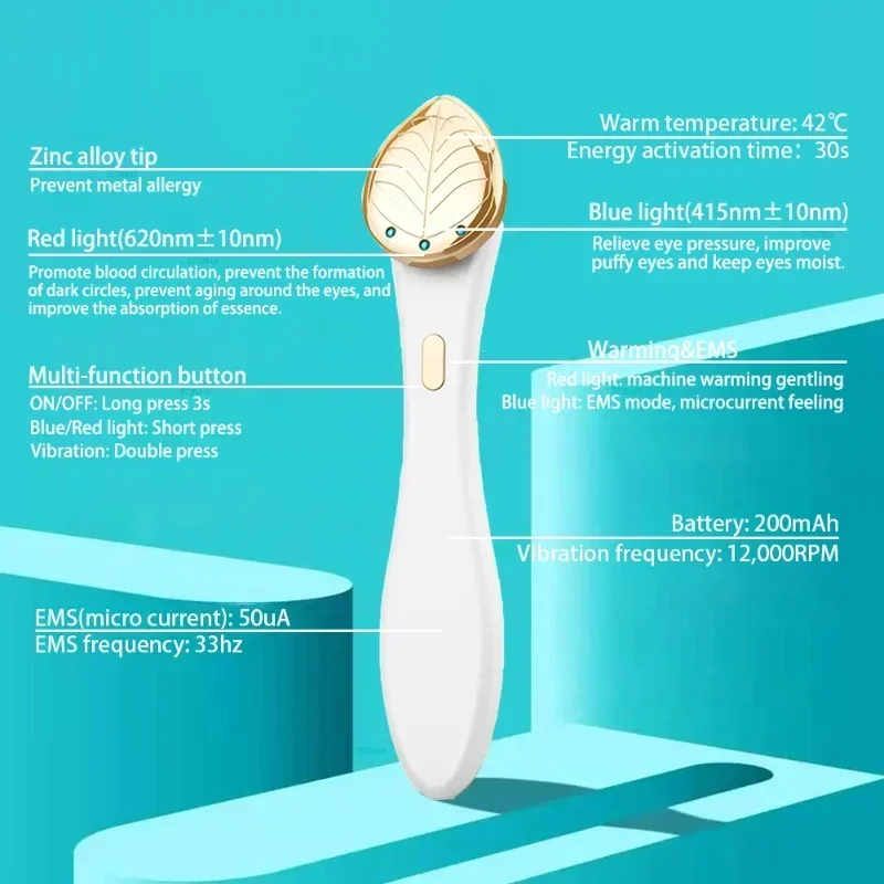 EMS Vibrating Eye Massage นวดหน้าอุปกรณ์ยกกระชับใบหน้า Anti-aging ฟื้นฟูผิวริ้วรอยลบเครื่อง Skin Care