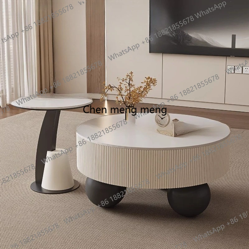 

Round Designer Coffee Table Storage Nordic Aesthetic Minimalist Coffee Table Drawers Italian Simple Home Furniture