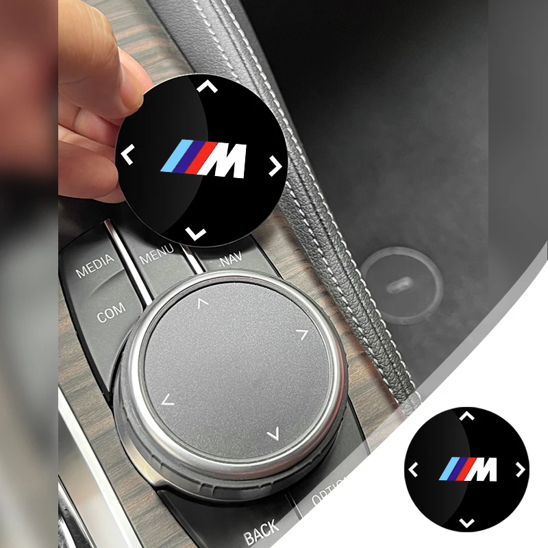 For BMW 3 Series 5 Series G20 G30 X3 X5 F15 F25 G01 G05 7 Series G11 G12 Car Multimedia Knob Badge Stickers Car Accessories