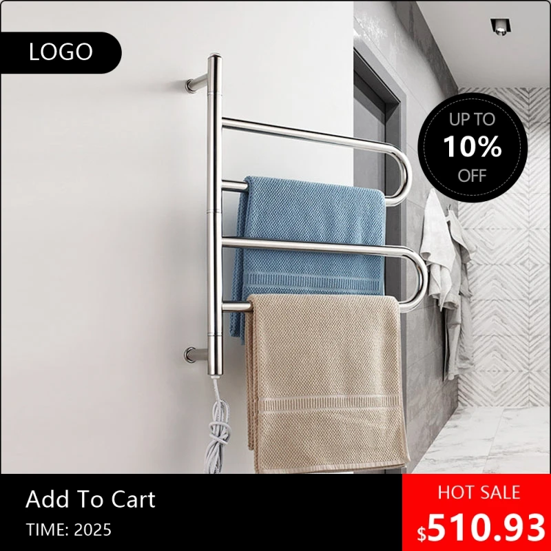 

080808Усительный настенный полотенцесушитель из нержавеющей стали 304, электрическая нагревательная стойка, стильный квадратный полотенцесушитель для