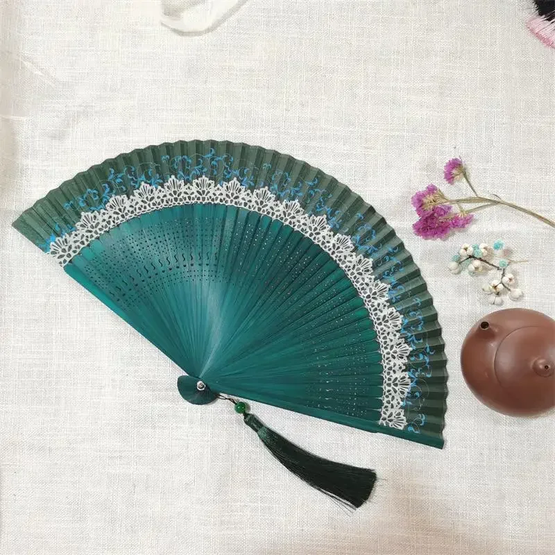 

Color Changing Crown Fan Folding Fan Lace Color Changing Fashion Folding Japanese Style and Style Hanfu Photography