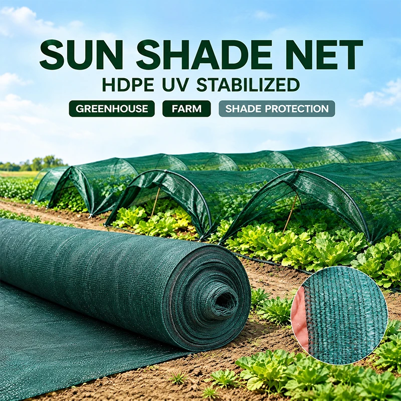 Custom Size HDPE UV Stabilized Agricultural Sun Shade Net Dark Green Heavy Duty 45% 70% 90% Shade Rate For Vegetable Greenhouse