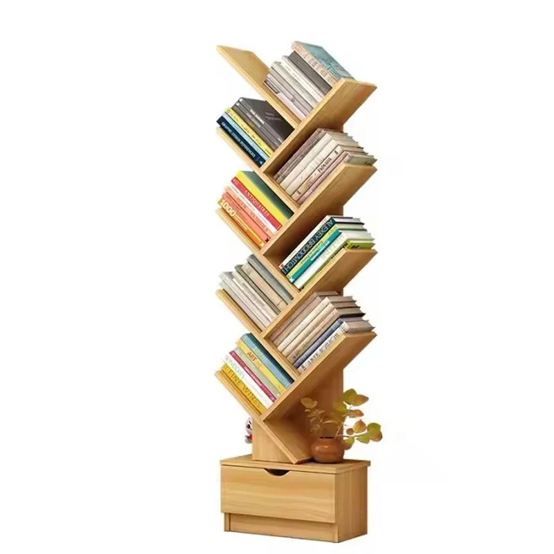 2026 Hot Sell Simple Durable Storage Tree Density Board Bookshelf For Living Room Bedroom Study