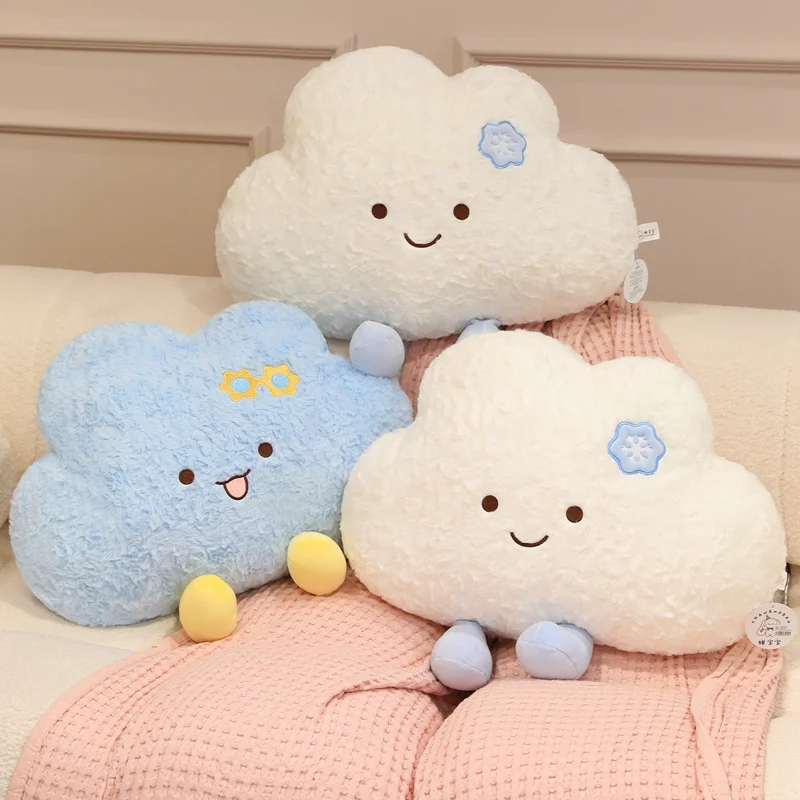 Scandinavische stijl pluizig zacht wit blauw weer wolk knuffels creatief gevuld simulatie sierkussen bankkussen meisjes geschenken