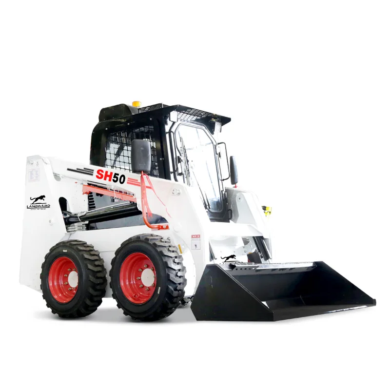 Multi-Function Farm Use Gasoline Skid Steer Loader 4×4 Wheeled Skid Steer Loader High Power Earthmoving Loader Engine Customized