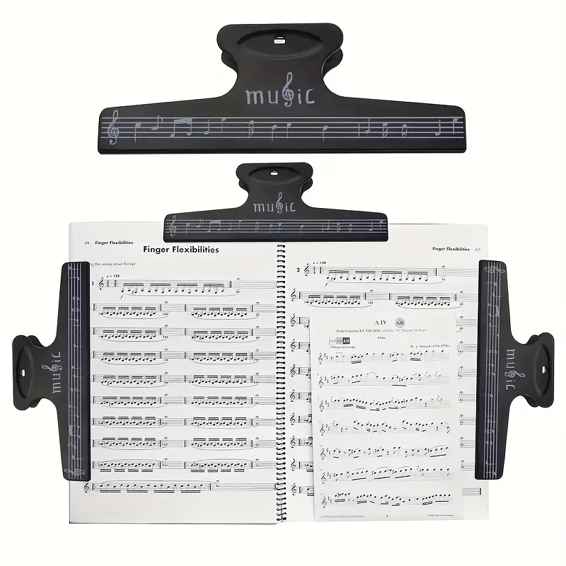Premium Sheet Music Clips - Durable ABS Plastic, Ideal for Piano & Drum Books, Firmly Holds Sheet Music, Essential Musical