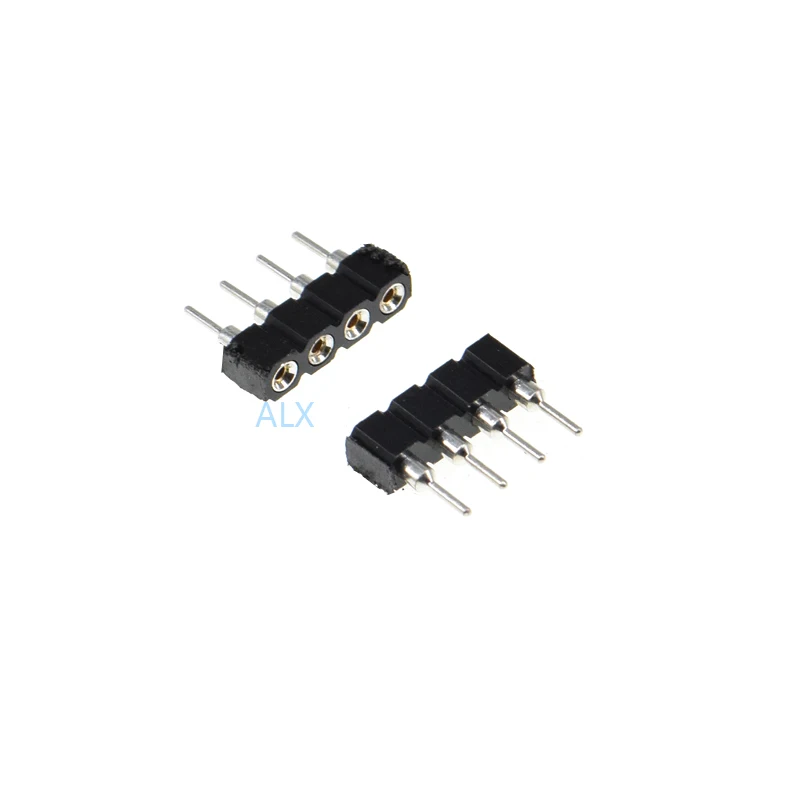 50pcs 1x4 Pin Single Row Round Female Pin Header 2.54mm Pitch Strip Connector Socket  4p 4pin 4 Pin For Pcb Board Arduino