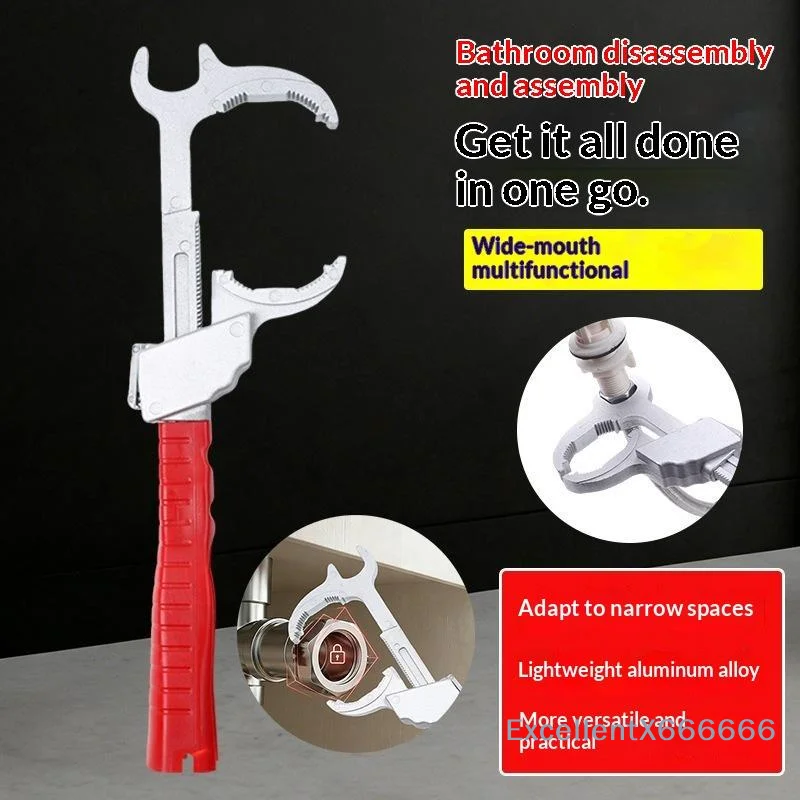 86mm Opening Adjustable Wrench Professional Plumbing Spanner for Home Kitchen Bathroom Installation Tasks